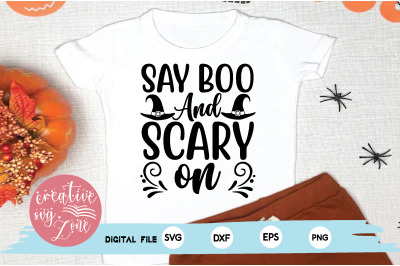 say boo and scary on svg