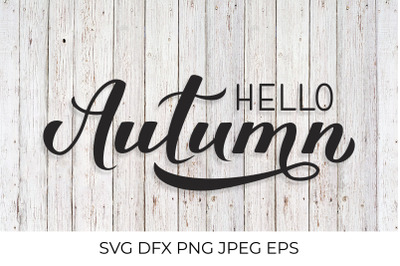 Hello autumn handwritten calligraphy quote