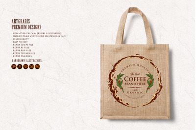 Badge Coffee Label Premium Splashed Logo