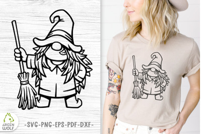 Cute witch svg Halloween svg Witch gnome svg Halloween gnomes svg