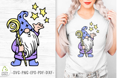 Magic svg Wizard svg Layered svg file Magician gnome svg png dxf