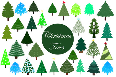 Christmas trees. Trees clipart. PNG