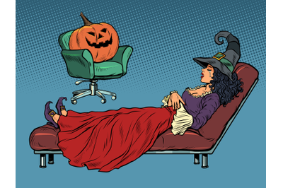 halloween holiday, psychotherapy session, pumpkin psychologist treats