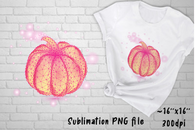 Pink pumpkin sublimation design. Breast cancer awareness png