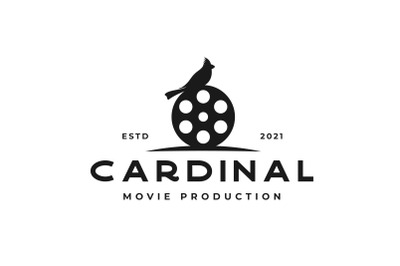 Film Reel and Cardinal Bird Logo Design