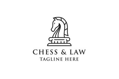 Knight Horse Chess and Law Logo Design