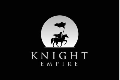 Horseback Knight Silhouette Logo Design