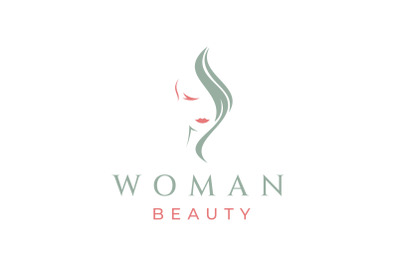 Minimalist Beauty Woman and Hair Logo Design