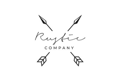 Vintage Hipster Crossed Arrow Logo Design