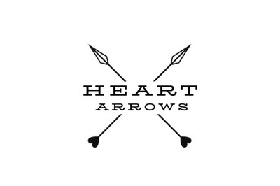 Crossed Arrows with Heart&2C; Minimalist Rustic Hipster Logo Design