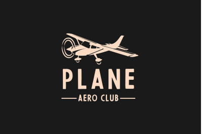 Light Small Airplane Logo Design, Airplane Club or Travel Logo Design