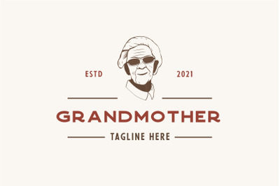 Vintage Retro Granny or Grandma Logo Design