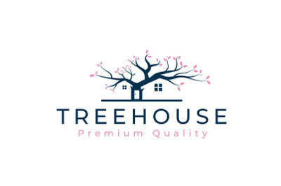 Tree with House Logo Design