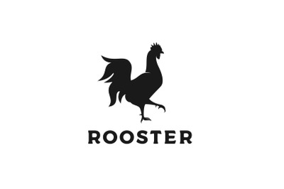 Chicken Rooster Silhouette Logo Design