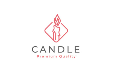 Elegant Candle Light Simple Logo Design
