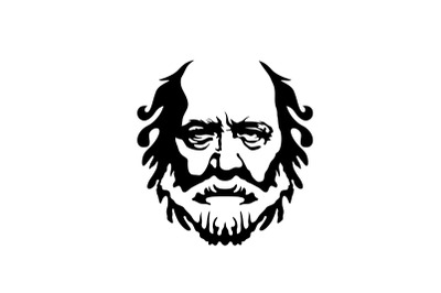 Vintage Hipster greek philosopher old man Logo Design