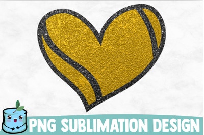 Golden Tennis Heart Sublimation Design