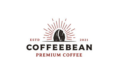 Vintage Hipster Coffee Bean Roaster Logo Design