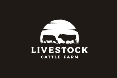 Vintage Angus Cattle or Livestock Logo Design