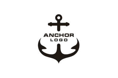 Vintage Retro Anchor Silhouette Logo Design