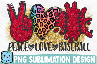 Peace Love Baseball Sublimation Design