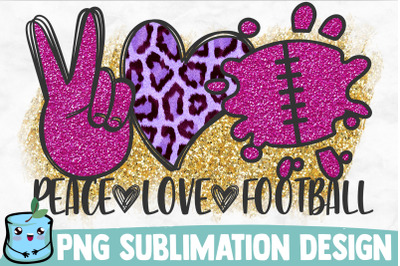 Peace Love Football Sublimation Design