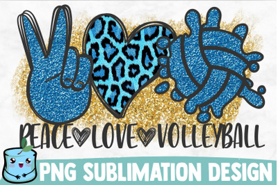 Peace Love Volleyball Sublimation Design