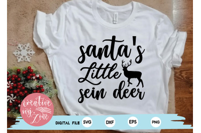 santa&#039;s little sein deer svg