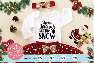 Sipping through the snow svg