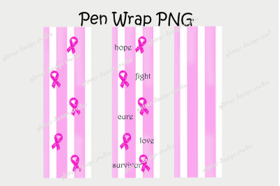 Pen Wraps Template, Breast Cancer Wrap Design, 1.5&quot; x 4.75&quot; pen wrap