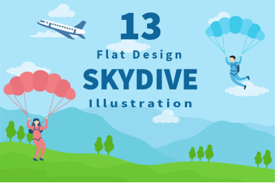 13 Skydive Outdoor Flat Design