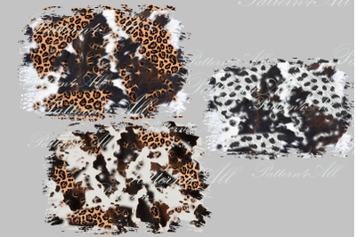 Leopard Cowhide Sublimation Background, Shabby Distressed, Rustic Cow