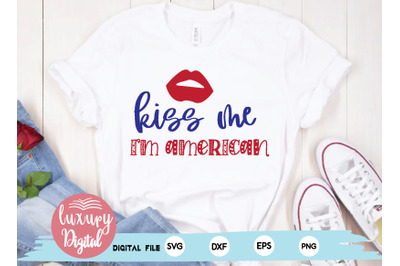 kiss me i&#039;m american svg