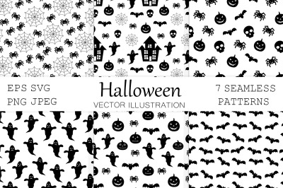 Halloween pattern. Halloween SVG. Spider pattern Bat pattern