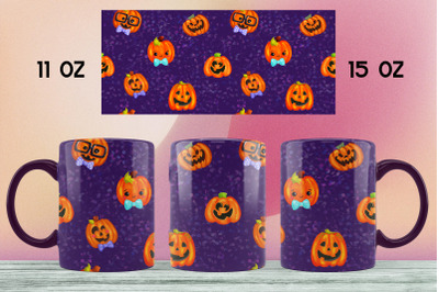 Halloween mug sublimation design 11 oz &amp; 15 oz mug wrap png