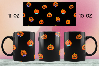 Halloween mug sublimation design 11 oz &amp; 15 oz mug wrap png