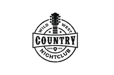 Vintage Rustic Classic Country Music Logo Design