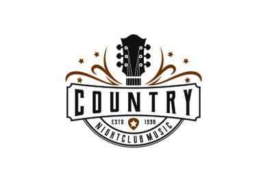 Vintage Classic Country Music Logo Design