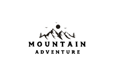 Vintage Rustic Hipster Mountain Adventure Logo Design