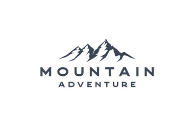 Vintage Hipster Mountain Adventure Logo Design