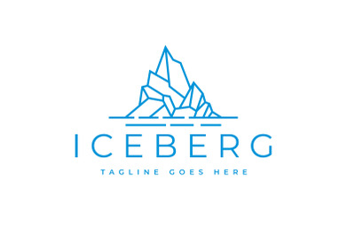 Iceberg Logo Geometric Line outline / line art Logo Design