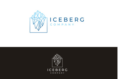 Iceberg Logo Geometric Line outline / line art Logo Design