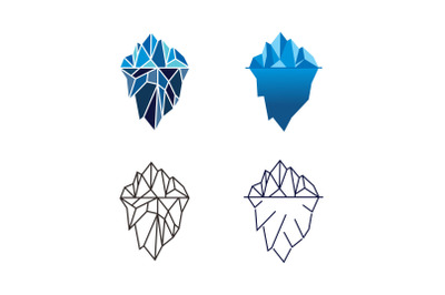 Iceberg Logo Design Vector illustration in Different Style