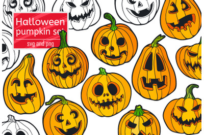 Happy Halloween pumpkin clipart svg and png, Jack O Lantern Clipart