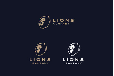 Lion Head Logo Design Vector Illustration