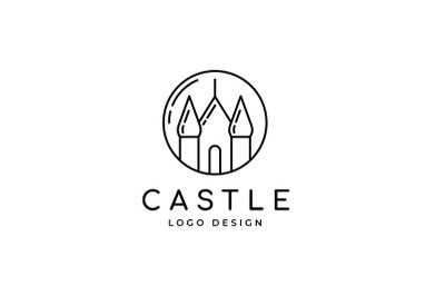 Simple Minimalist Castle Line art logo Design Inspiration