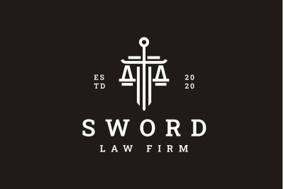 Law Firm Logo with Sword. Universal Legal, lawyer, Sword