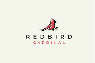Cardinal Bird Logo Design Illustration
