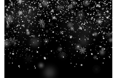 Snow falling. Realistic snowfall texture. Winter season mockup. Christ