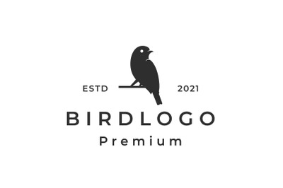 Vintage Retro Bird Silhouette Logo Design Vector